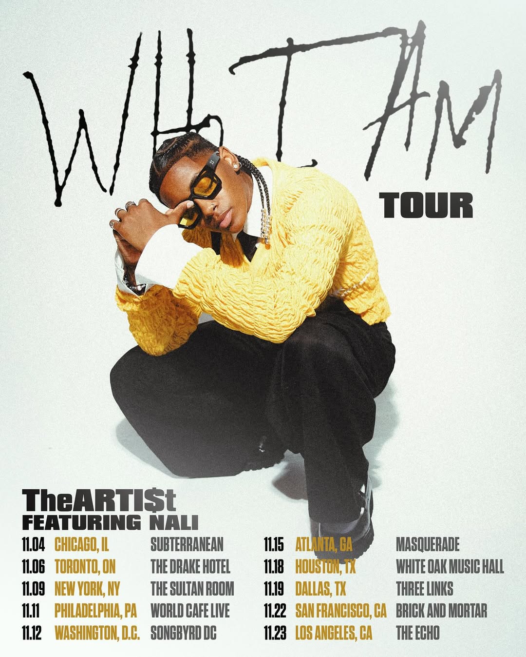 TheARTI$t Who I Am Tour Poster 2025